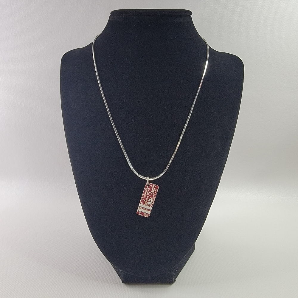 Dior Silver and Red Necklace
